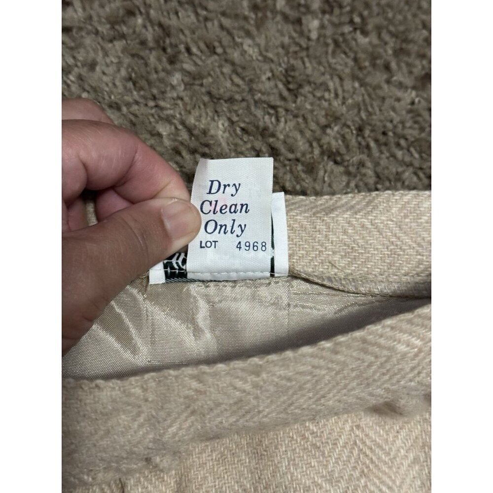 BARCLAY SQUARE VTG Houndstooth Wool Skirt Academia Preppy Career Pockets 14 - Picture 5 of 10